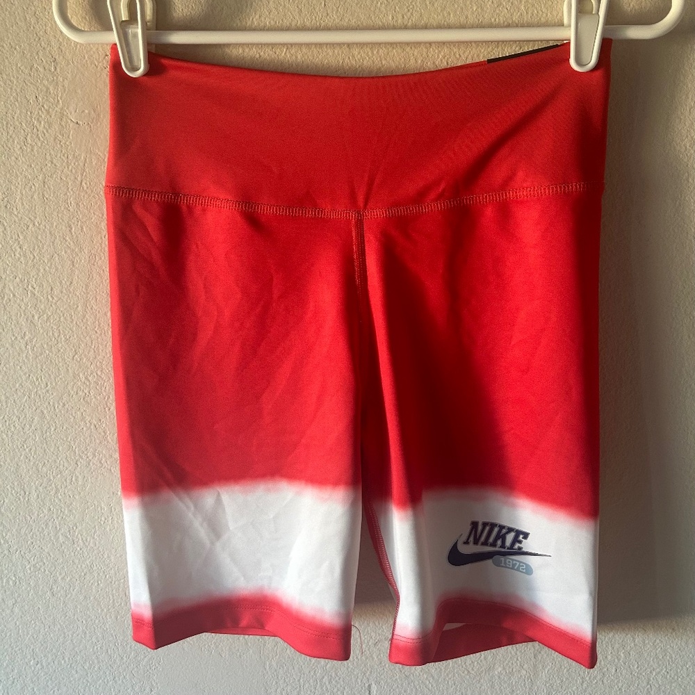 Nike Red and White Bike Shorts